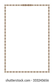 Brown decorative frame. A4 page format.