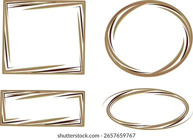 brown decorative ornate outline frames shapes set
