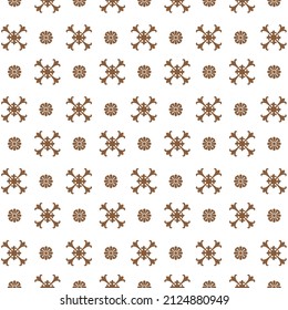 Brown decorative patterns overlay on white background, vector
