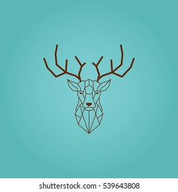 Brown Deer Head Horns Vector Design Stock Vector (Royalty Free ...