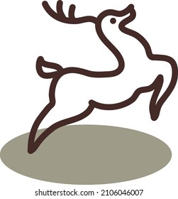 Salto de ciervo marrón, ilustración, vector sobre un fondo blanco.