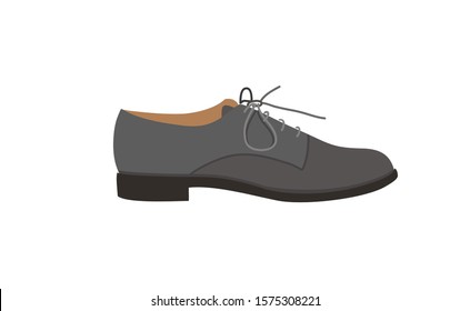 brown derby boots. woman man leather oxford brogues shoes . Vector Illustration isolated on white background. unisex footwear