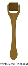 Brown derma skin roller. vector