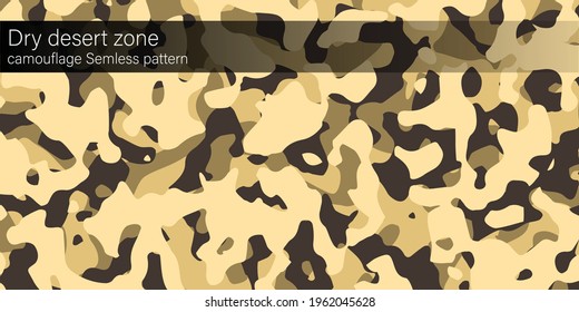 Camuflaje sin costura del desierto marrón, espacio de área de banner para texto. Textura diseñada y papel pintado colorido moderno.