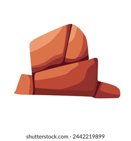 Ilustración vectorial de roca del desierto marrón, imagen de estilo de dibujos animados