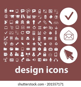 brown design, website icons set, vector