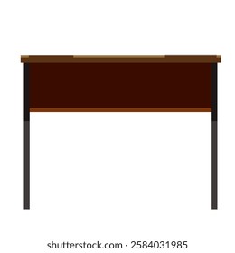 brown desk for study vector illustration