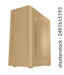 Brown desktop computer. vector illustration