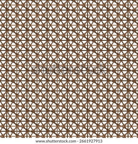 Brown Diagonal Caning Lattice Pattern with Black Outline