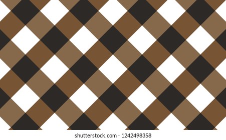 Brown diagonal gingham pattern.Texture from rhombus for - plaid, tablecloths, clothes, shirts, dresses, paper, bedding, blankets, quilts and other textile products.Vector illustration.EPS-10.