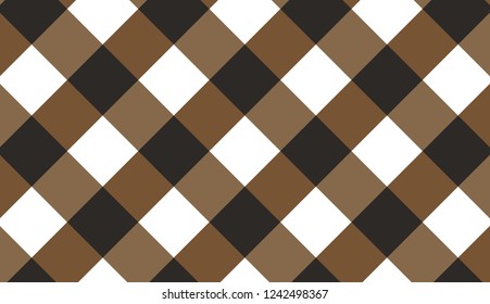 Brown diagonal gingham pattern.Texture from rhombus for - plaid, tablecloths, clothes, shirts, dresses, paper, bedding, blankets, quilts and other textile products.Vector illustration.EPS-10.