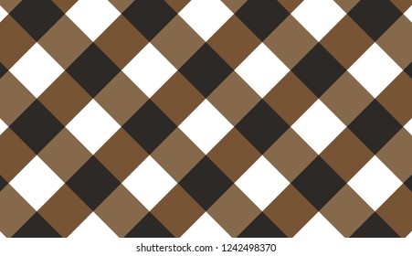 Brown diagonal gingham pattern.Texture from rhombus for - plaid, tablecloths, clothes, shirts, dresses, paper, bedding, blankets, quilts and other textile products.Vector illustration.EPS-10.