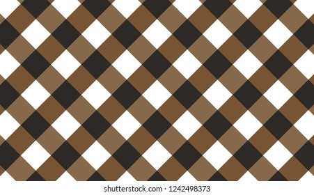Brown diagonal gingham pattern.Texture from rhombus for - plaid, tablecloths, clothes, shirts, dresses, paper, bedding, blankets, quilts and other textile products.Vector illustration.EPS-10.
