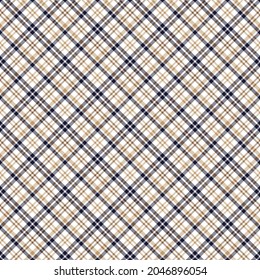 Brown Diagonal Plaid Tartan textured Seamless pattern design suitable for fashion textiles and graphics
