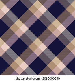 Brown Diagonal Plaid Tartan textured Seamless pattern design suitable for fashion textiles and graphics