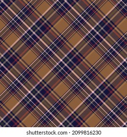 Brown Diagonal Plaid Tartan textured Seamless pattern design suitable for fashion textiles and graphics