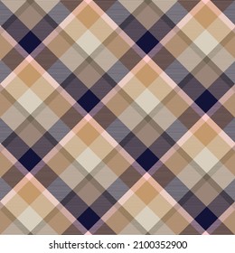 Brown Diagonal Plaid Tartan textured Seamless pattern design suitable for fashion textiles and graphics