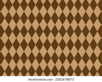 Brown diamond shape fabric pattern arranged in a row, geometric shape.