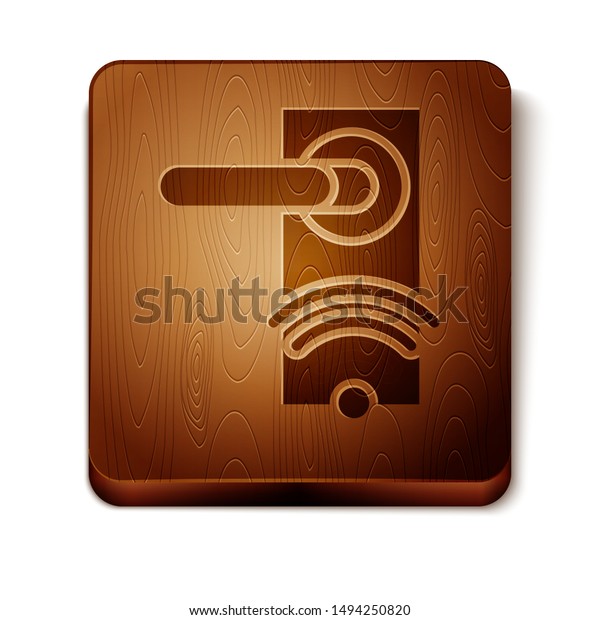 Brown Digital Door Lock Wireless Technology Stock Vector