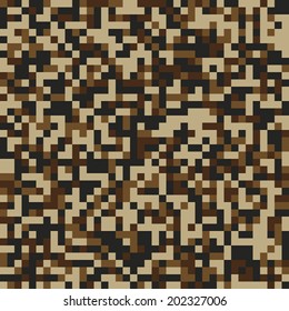 Brown digital seamless camo texture vector