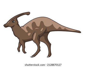 Brown Dinosaur Character Cartoon, Vector Illustration