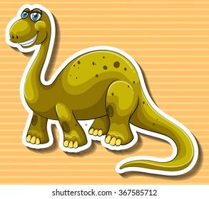 Brown dinosaur with happy face illustration