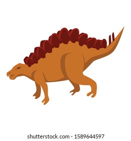 Brown dinosaur icon. Isometric of brown dinosaur vector icon for web design isolated on white background