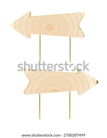 Brown direction sign. vector illustration