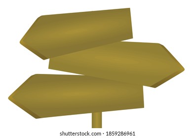 Señales de dirección marrones. ilustración vectorial