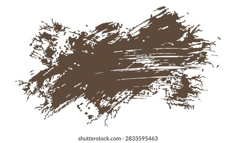 brown dirt splatter vector graphic element isolated on white background
