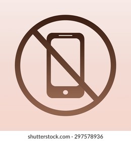Brown Do not talk mobile phone (cellphone)