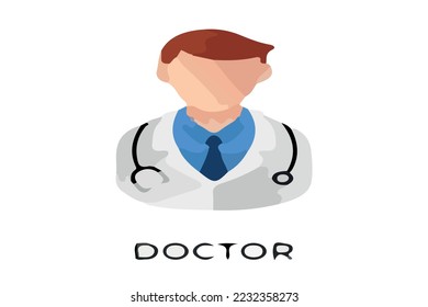 brown haır doctor vector colored