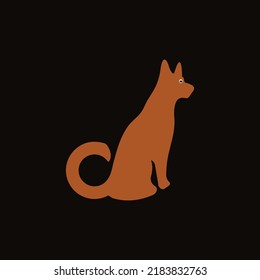 Brown dog animal logo design 