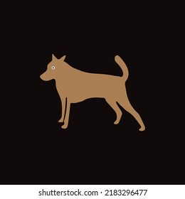 Brown dog animal vector logo 