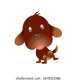 Brown Dog, Bulldog cartoon, isolated on white background, vector illustration design, can be used for t-shirt design images, children's fashion motifs, comics, dolls etc.