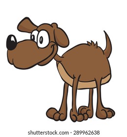 brown dog cartoon illustration isolated on white