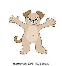 A brown dog, cartoon. (vector)