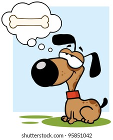 Brown Dog Dreaming About A Bone