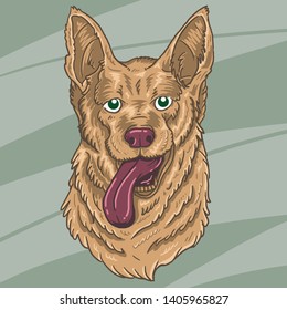 brown dog with friendly face vector
