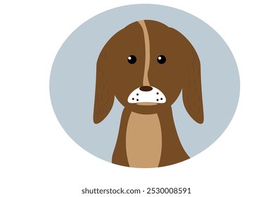 brown dog in a gray circle on a white background 