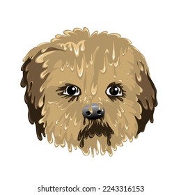 brown dog grime art vector illustration