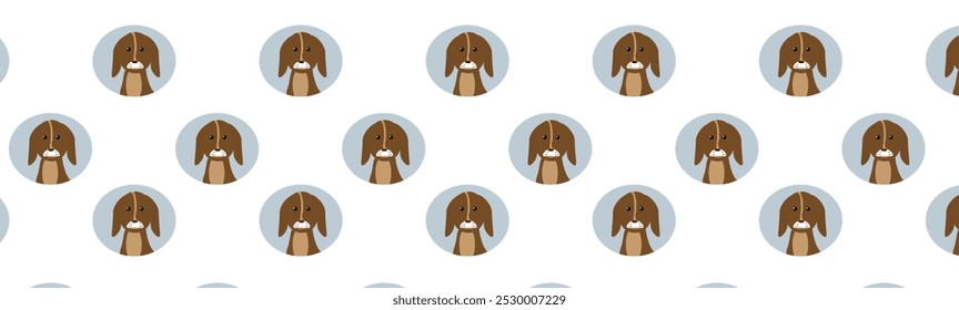 brown dog half pattern seamless on transparent background ,