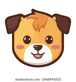 Brown Dog Head Design element vector illustration solid flat colors