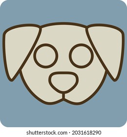 Brown dog head, illustration, vector, on a white background.