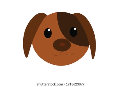 Ilustración del vector de la cabeza de perro marrón