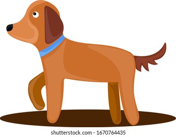 Perro marrón, ilustración, vector sobre fondo blanco.