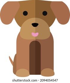 Brown dog, illustration, vector on a white background.