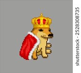 Brown dog king, pixel art meme