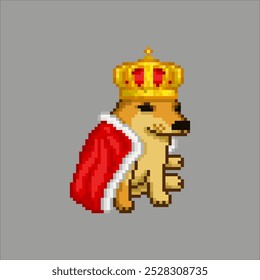 Brown dog king, pixel art meme