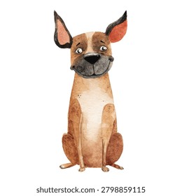 Brown dog with large pointy ears
